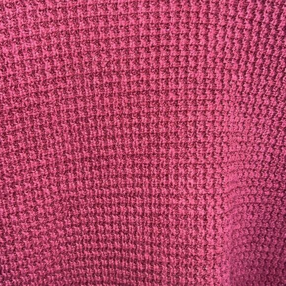 Men’s small structure vintage V-neck text chunky maroon sweater - Picture 6 of 11